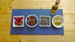 Chillies, Olives, Capers and Olive Oil